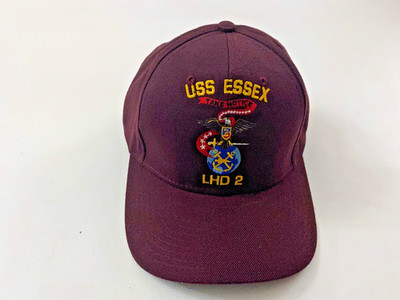The Corps USS Essex LHD 2 CSTT Logo Dark Red Baseball Cap Hat One Size