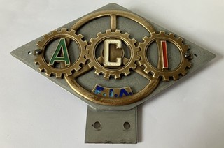 ACI Automobile Club Italy Classic Car Badge FIA (Stamped Astelli Gerosa)