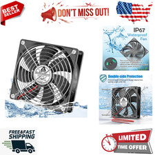 120mm x 25mm 12V DC IP67 Waterproof Fan - High Speed Dual Ball Bearing Brushless