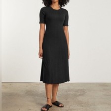 NWT Everlane Open Back Ribbed Dress Black XS