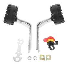 Reusable Black Bike Training Wheels Children Auxiliary Durable Stabilizer Set