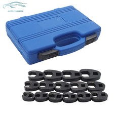 15pcs Crows Foot Wrench Set 12 And 38 Drive Flare Nut Crowfoot Wrench Set 15pcs Crows Foot Wrench Set 12 And 38 Drive Flare Nut Crowfoot Wrench Set