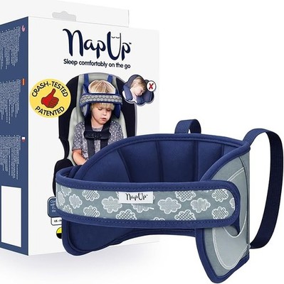 NapUp Navy Head Neck Support for Car Seats When Children Fall Asleep on the Go
