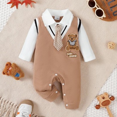Newborn Baby Romper Set | Boys Kids Jumpsuit Winter Bear New Clothes