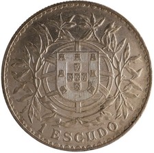 1915 PORTUGAL SILVER 1 ESCUDO LIBERTY HEAD CROWN LARGE COIN EXCELLENT CONDITION