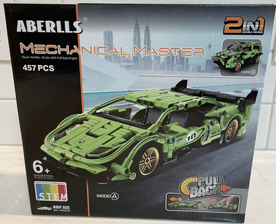 Mechanical Master STEM Car Kit Power Vehicles w/ Pull Back Engine 2-in-1 Green