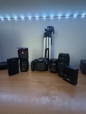 Canon EOS Rebel T7- EFS 18-55, 75-300 Len, 20-80 Lens, 2 extra Battery's.