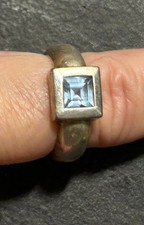 Ring silber 925 Topas hellblau Halbedelstein Erbstück zeitlos elegant