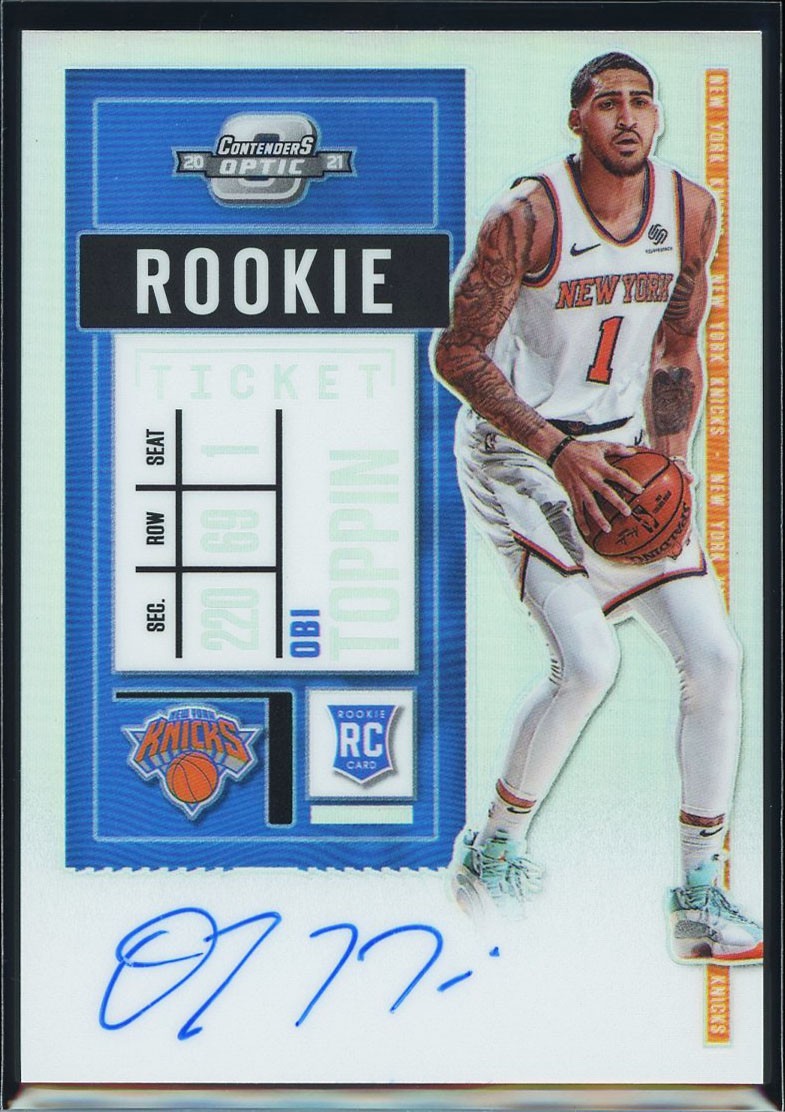 Obi Toppin 2020-21 Panini Contenders Optic #118 Silver Prizm Rookie Ticket Auto