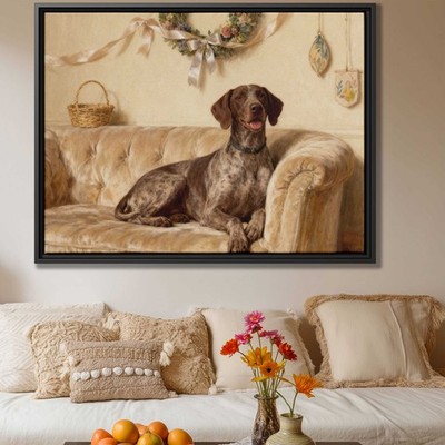 German Shorthaired Pointer Oil Painting Canvas Print for Living Room Decor