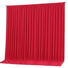 Red Polyester Backdrop Curtain Panels Wrinkle Free Photography 10x10FT