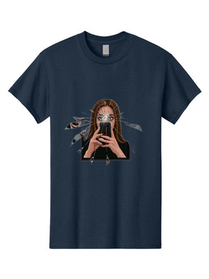 Shattered-Screen Mens Graphic Tee, 100% Cotton, Casual Summer Wear
