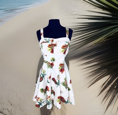 White Pineapple Fruit A-line Pinup Dress Tropical Island Vacation Sundress Large | eBay White Pineapple Fruit A-line Pinup Dress Tropical Island Vacation Sundress Large | eBay