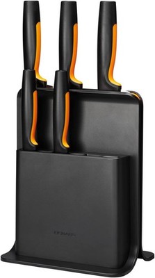 Fiskars Design-Messerblock inklusive 5 Messern, funktionale Form, Küche Zubehör