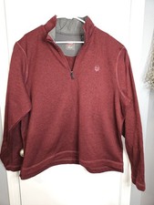 Wrangler Mens 1/4 Zip Fleece Pullover Sz XL burgundy Long Sleeve