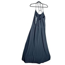 Athleta Womens Black Caged Back High-Low Maxi Dress Size 8 Drawstring Waist
