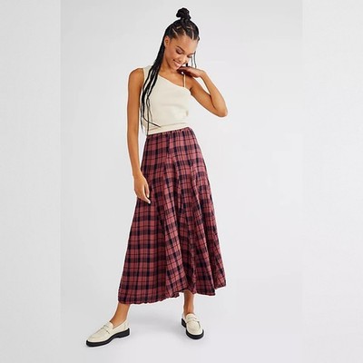 Free People x CP Shades Lily Cotton Maxi Skirt - Guacamole - Small
