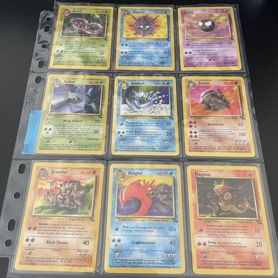   Vintage Pokemon Fossil Set Komplett Common + Uncommon Karten   Top Qualität!