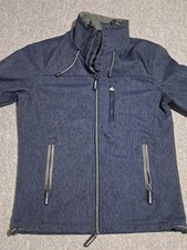 Superdry Original Windtrekker Japan Jacket Mens Medium Logo Full Zip Denim Blue