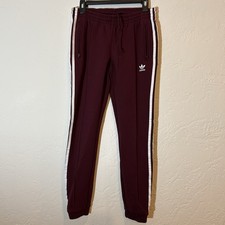 Adidas Originals XS Joggers Maroon 3-Stripes Trefoil Track Pants DH2998