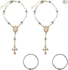 Rosary Beads Hanging Ornament for Car Rearview Mirror, Auto Medal Charm and Mirr
