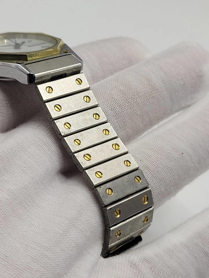 1970's 32mm CORNAVIN QUARTZ SHOCKPROOF STEEL FINISH DOUBLE CALENDAR VINTAGE USSR - Image 4 of 4