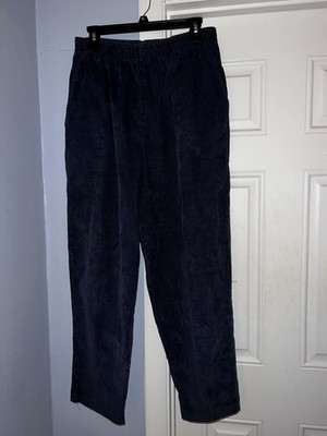 Liz Baker Sport Women's Size 18 Navy Corduroy Straight Elastic Waist Pants