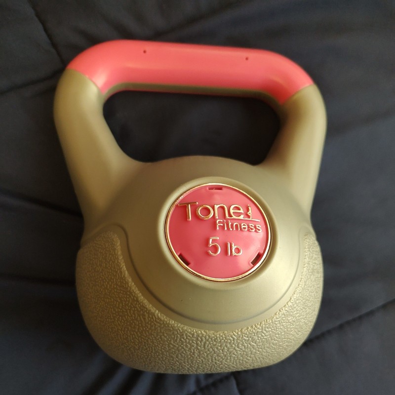 TONES FITNESS 5 Lb. KETTLE BELL  gray and pink