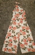 show me your mumu jumper floral off white halter top dress nwt $176 size large