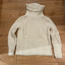 Ladies Banana Republic turtleneck sweater size M winter white Merino wool blend