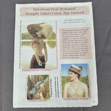 Truly Victorian Hat Sewing Pattern Universal Oval Brim Straight Crown XS - XL