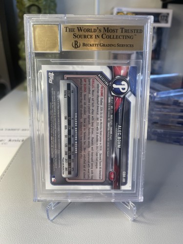 2018 Bowman Draft Alec Bohm Chrome Auto 1st Sparkles Refractor #/71 BGS 9.5/10 - Picture 4 of 5