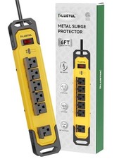 20AMP Heavy Duty Surge Protector, Metal Power Strip 6FT, NEMA 5-20P to NEMA 5