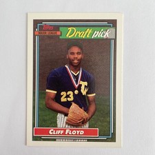 1992 Topps Cliff Floyd RC Rookie #186 #1 Draft Pick Vintage Baseball Card. rookie card picture