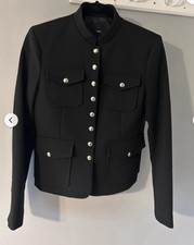 Mango Women's Elegant Black Jacket With Golden/Brass Buttons, Size L, Brand New!