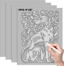4Pcs Linoleum Blocks for Printmaking,8 X 10 Inch Linoleum Carving Tools Rubber C