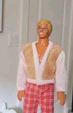   Vintage Barbie Mattel Ken Doll 1983 Head Brown Hair Blue Eyes Mod Outfits