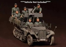 Unpainted 1/35 6pcs German Crew For Sd.Kfz Resin Figure Model Kit Unassembled