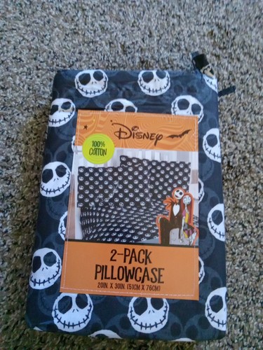 Disney Nightmare Before Christmas JACK 2 PACK PILLOW CASE BLACK NEW - Picture 2 of 2