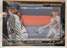 Jacob deGrom 2015 Topps Strata Autographed Jumbo Patch Card 11/25 Auto Signed 