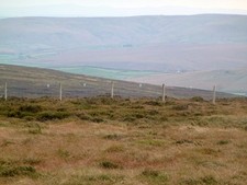 Photo A1 Lancashire - Yorkshire county boundary fence south of Hoof Ston c2014