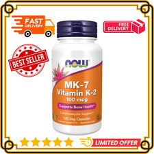NOW FOODS MK-7 Vitamin K-2 100 mcg 120 Veg Capsules