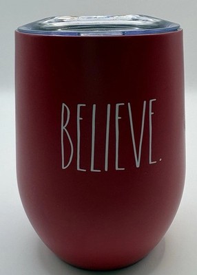 Rae Dunn Believe Stainless Steel 12oz Red Tumbler
