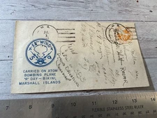 1946 ATOMIC BOMB TESTING OPERATION CROSSROADS FLIGHT CARRIED COVER CREW SIGNED