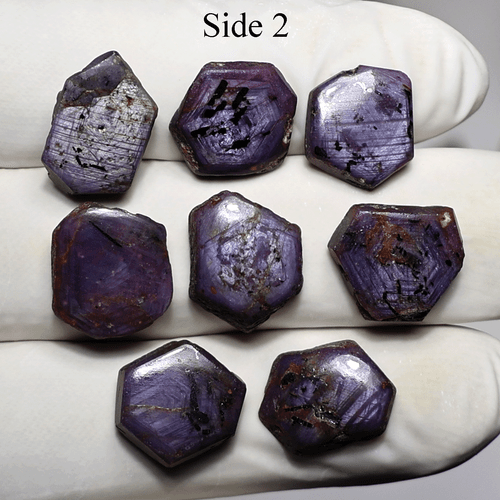 Lote Luminoso ~ 8 Piezas Zafiro Estrella Trapiche Natural 13mm-16mm Raras Piedras Preciosas Sueltas - Imagen 10 de 12