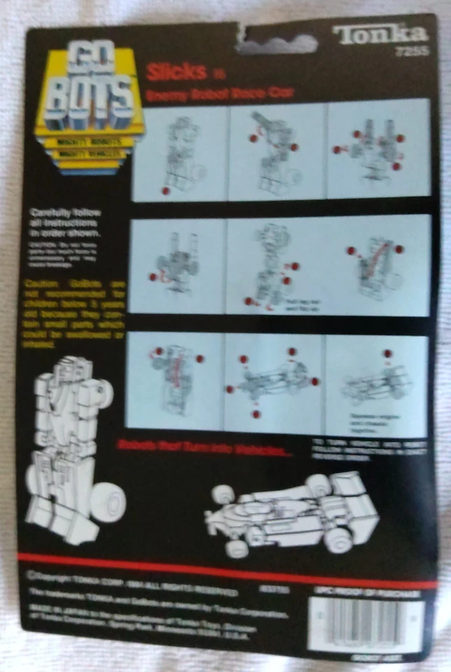 1984 Tonka GoBots Slicks 16 Enemy Robot Race Car Vintage Toy Yellow & Black - Image 3 of 3