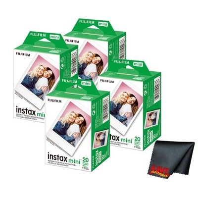 Fujifilm Instax Mini Instant Camera Film (80 Exposure) + Cleaning Cloth