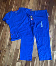 NEW Tags Dickies Scrub Set V-Neck Top and Cherokee Scrub Pants Same Color Blue L