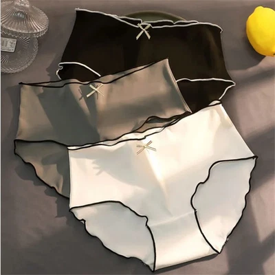 Low Rise Cotton Panties Women's Seamless Triangle Soft Stretch Underwear 3 Pcs - Image 1 of 4