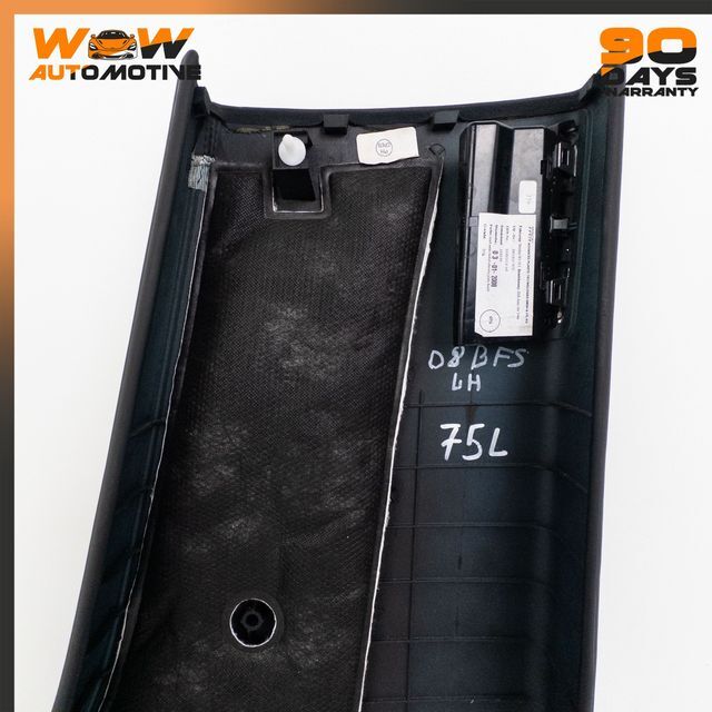 06-13 BENTLEY CONTINENTAL FLYING SPUR LOWER LEFT B PILLAR TRIM BLACK LEATHER OEM